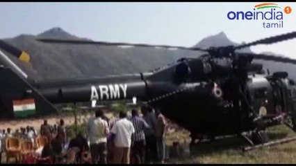 ஆற்றில் இறக்கப்பட்ட ராணுவ ஹெலிகாப்டர்- வீடியோ