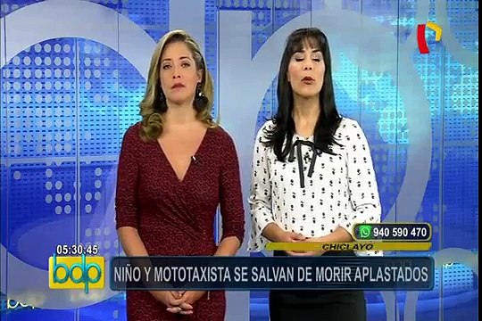 Chiclayo: niño y mototaxista salvan de morir aplastados por pared