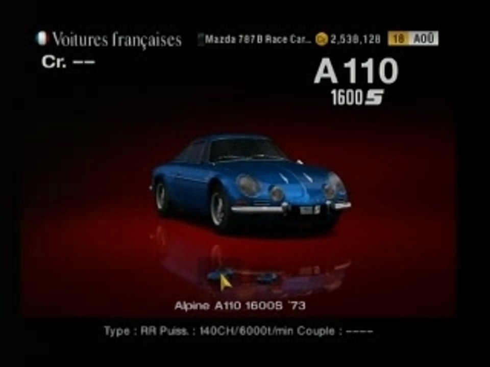 Présentation des Alpines dans Gran-Turismo 4