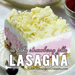 No Bake Strawberry Jello Lasagna