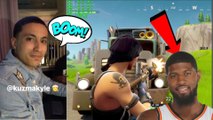 Lakers Kyle Kuzma & Josh Hart ACCIDENTLY Try Recruiting Paul George Playing ‘Fortnite’!