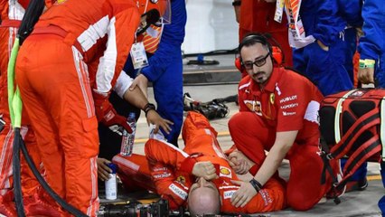Watch: Ferrari Pit Crew member Suffers HORRIFIC Injury After Car Runs Him Over!