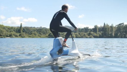 Ride On Water With This Hydrofoil Bike!
