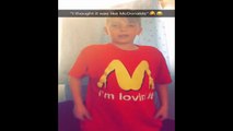 This boy thinks he is wearing a blouse McDonald's... It Wasn't McDonald's