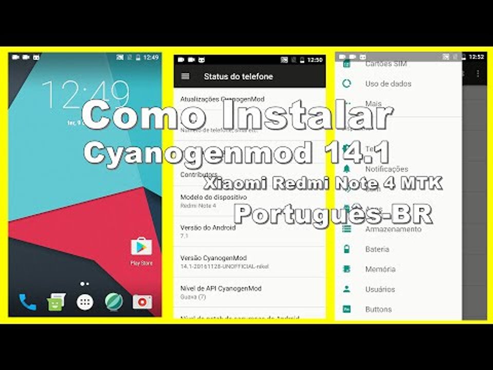Como Instalar Cyanogenmod 14.1: Xiaomi Redmi Note 4 MTK - Português-BR