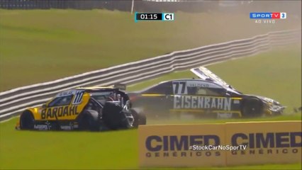 Brito and Salas Big Crash 2018 Stock Car Brasil Curitiba Race 1