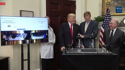 WOW President Donald Trump POWERFUL PRESS CRUSH TEST the Pharmaceutical Glass Packaging Initiative