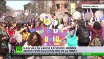 Marchas en varios países del mundo abogan por los derechos de la mujer