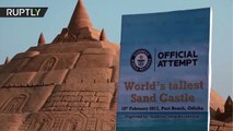 Hacen el castillo de arena más alto del mundo