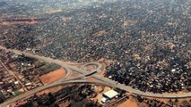 Maputo, Mozambique. National express highway look from flight