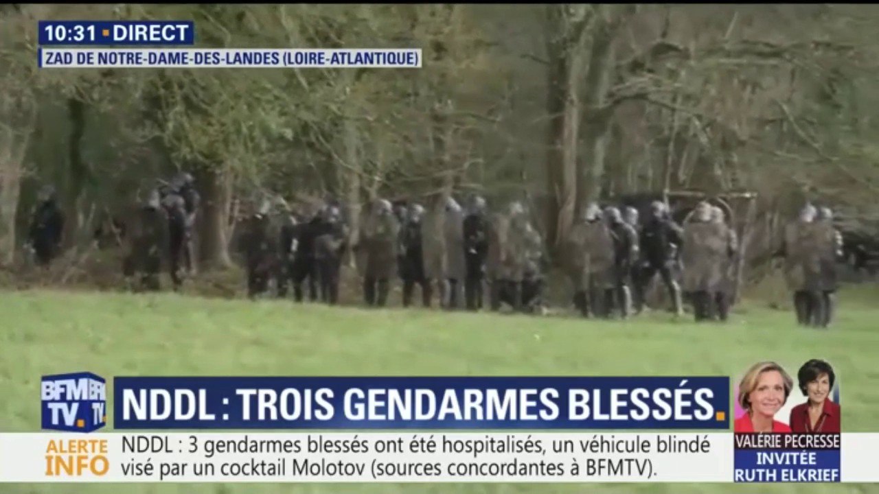 NDDL: 3 gendarmes évacués à l'hôpital, les zadistes parlent aussi de blessés après des tirs de flash-ball