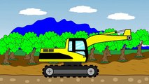 Экскаватор погрузчик и трактор картинки и мультик