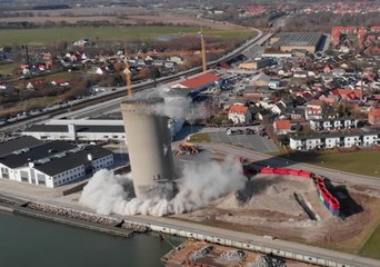Silo Falls Wrong Way in Denmark Demolition, Damaging Library