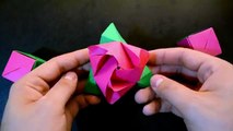 Origami: Rosa Cubo Transformer ( Valerie Vann ) - Instruções em português PT BR