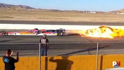 Watch As A Car Gets Literally Roasted By A Jet Car