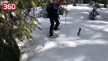 2 shokë po bënin ski në mal, ajo që gjejnë të groposur në borë i lë pa fjalë (360video)