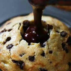 Muffins de Plátano rellenos de Chocolate
