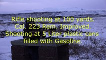 Rifle shooting firebomb at 100 yards.