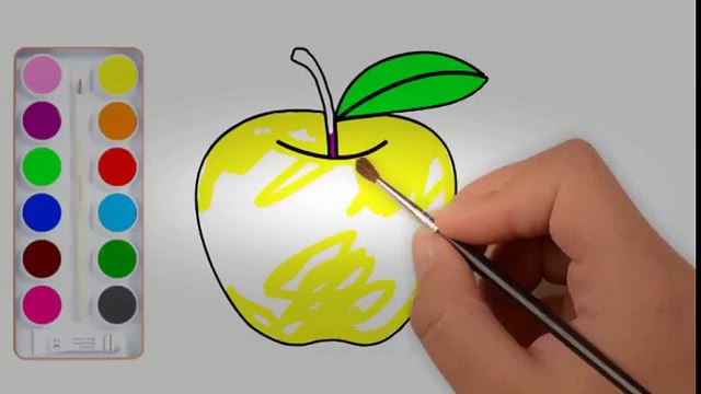 How to Draw Apple | Apple Coloring Pages | Apple Painting | Learn Coloring (4k) | Educational child channel