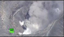 Erupción del volcán Aso tras la serie de mortales sismos en Japón