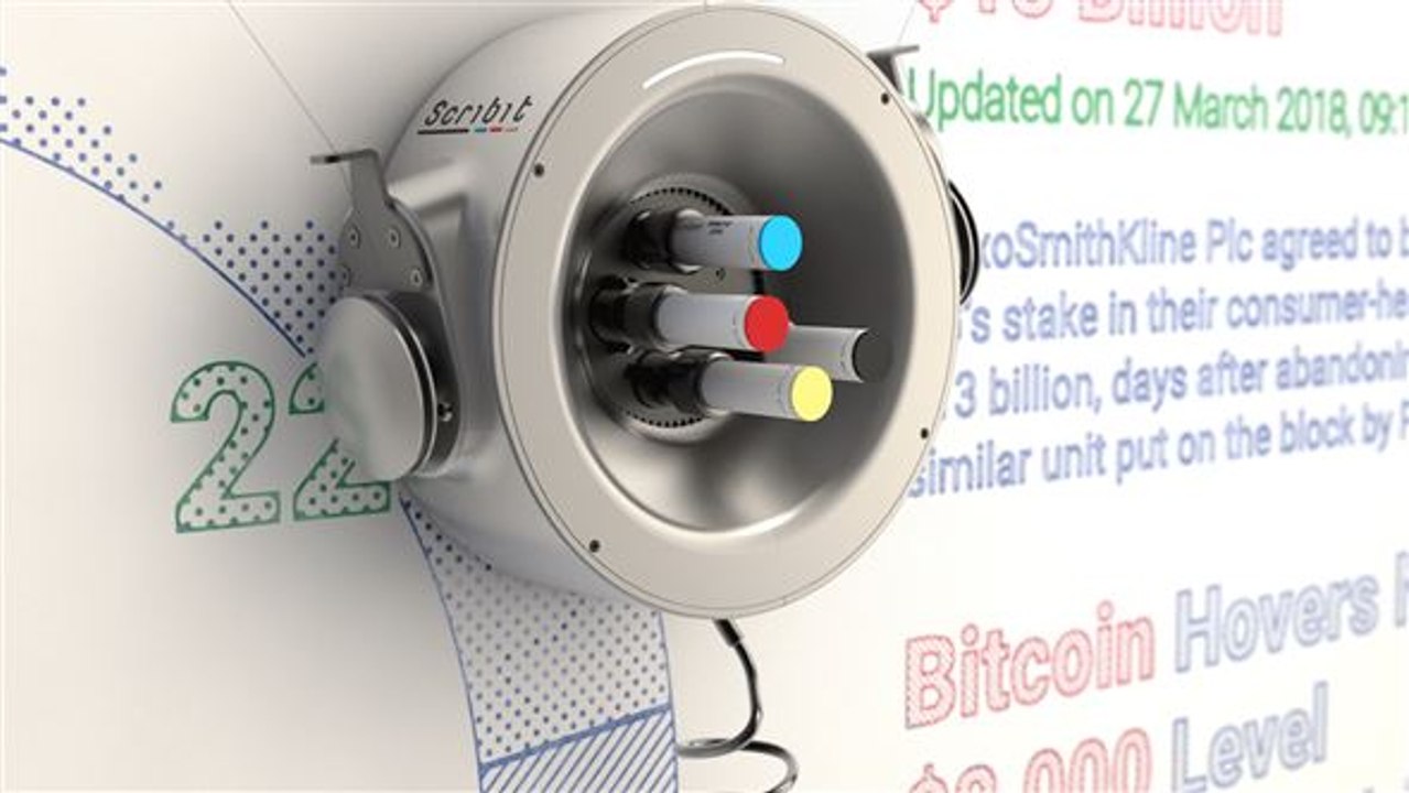 In den Kinderschuhen: Grafikroboter für die Wand