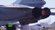El Su-24M bombardea posiciones del Estado Islámico en Siria