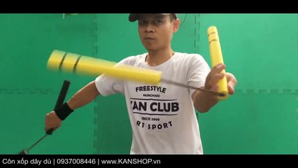 [Nunchaku - SLOW MOTION 22] Côn nhị khúc xốp Lý tiểu Long, dây dù.