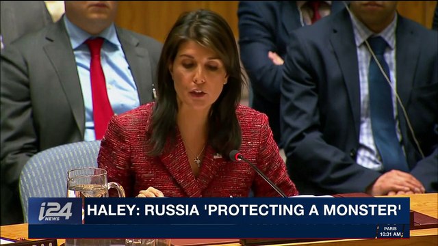 i24NEWS DESK | Haley: Russia 'protecting a monster' | Wednesday, April 11th 2018