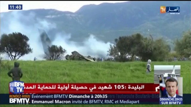 Algérie: un avion militaire s'écrase avec une centaine de passagers à bord