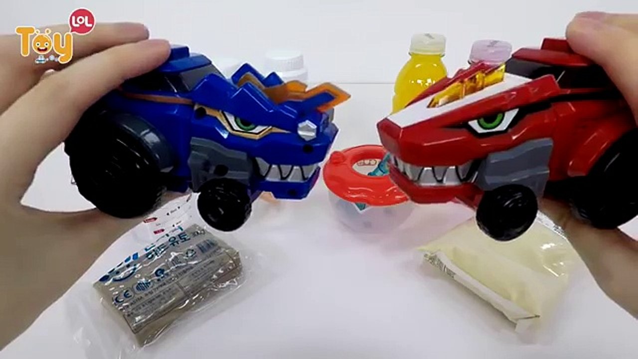 최강공룡합체 다이노코어 티라노 케라토 3D 입체 젤리 만들기 미니어처 변신로봇 공룡로봇 장난감 키즈 실리콘 몰드 젤라틴 뽀로로 [토이롤]