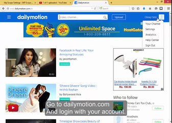 Dailymotion API Settings