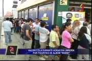 Se registran largas colas en librería para conseguir figuritas del álbum Panini