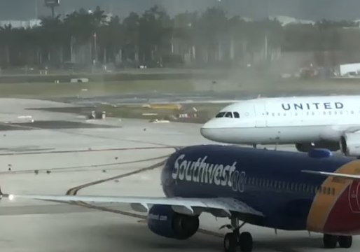 Tornado Swirls Debris at Fort Lauderdale Airport