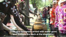 Elephant water battle heralds Thai new year festival