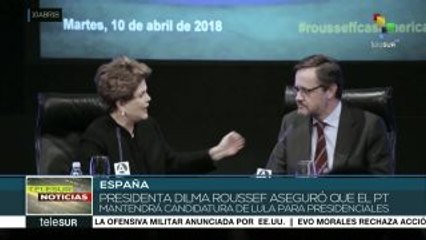 Rousseff: PT mantendrá la candidatura de Lula para las presidenciales