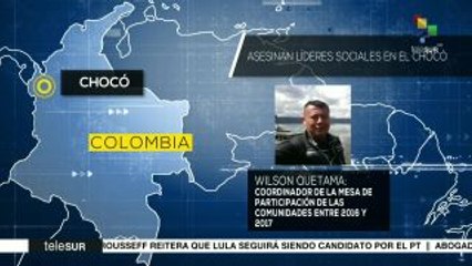 Colombia: asesinan a otros dos líderes sociales en Chocó