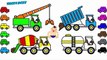 Learn Colors with Construction Truck and Car Coloring Pages, Video for Kids, KidsTV Jacky