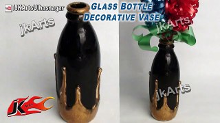 HOW TO: make Up-Drip Flower Vase from Glass Bottle - JK Arts 444