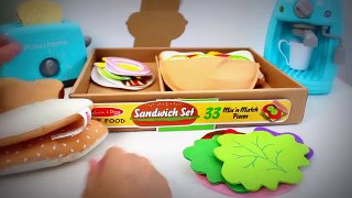 Sandwich Set Melissa & Doug Felt Food Toy Review - Toy Videos
