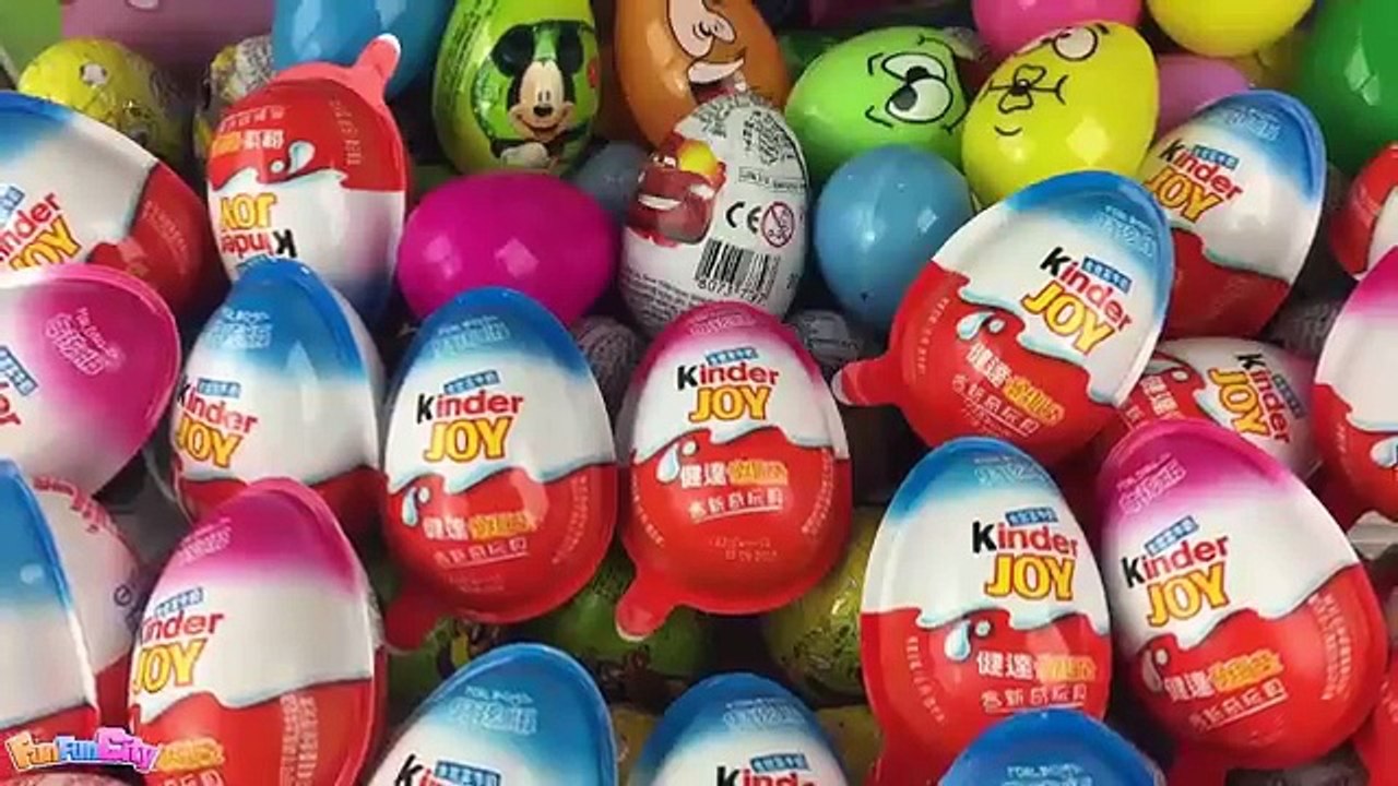 100 Surprise Eggs Kinder Joy Special Edition Chocolate Surprise Egg Opening!