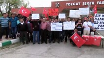 Yozgat Şeker Fabrikası'nda çalışan taşeron işçiler kadro istiyor
