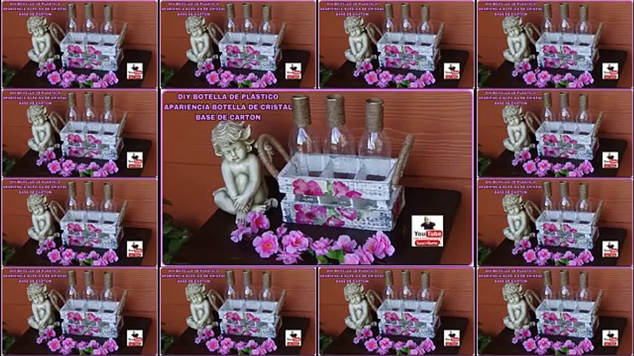 DIY BOTELLAS DE PLASTICO APARIENCIA BOTELLAS DE CRISTAL BASE DE CARTON