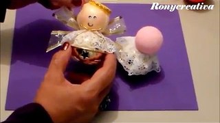 Cómo hacer angelitos con cascabel para Navidad / DIY Christmas Ornament Angel