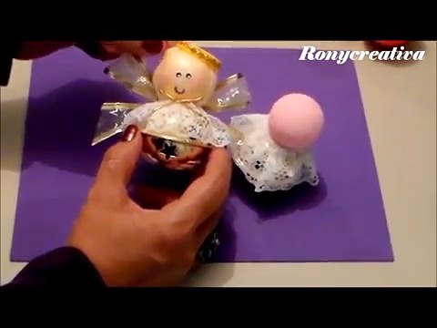 Cómo hacer angelitos con cascabel para Navidad / DIY Christmas Ornament Angel
