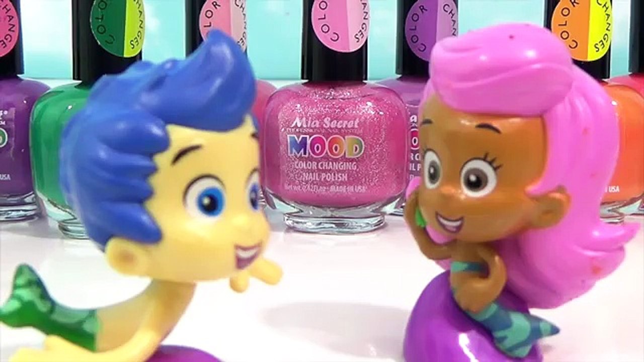 DIY BUBBLE GUPPIES Color Change Nail Polish Kids Craft Activity