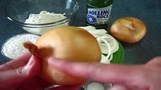 Crisp Fried BEER - BATTERED ONION RINGS - How to make ONION RINGS Recipe