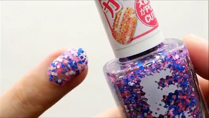 【100均購入品】新商品フレークネイルグリッター・タフィーネイル☆セリア・ワッツ・キャンドゥ☆Nail polish of JAPANESE DOLLAR STORE