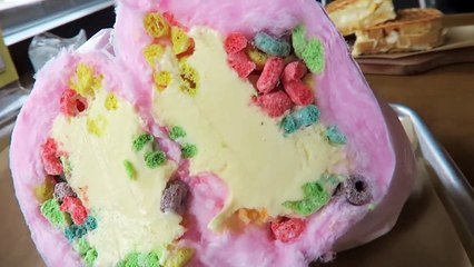 Trying the Insta Famous COTTON CANDY BURRITO?! (Lunchy Break)