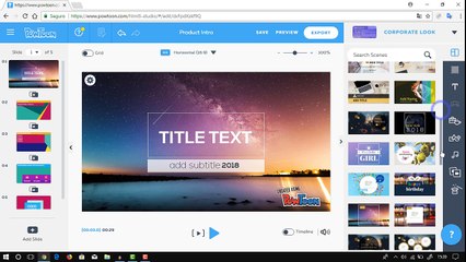 AULA 10 | CURSO DE POWTOON | Explorando a biblioteca do PowToon (cenas, música, mídias, textos...)