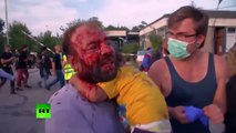 Caos entre los refugiados atacados con gases lacrimogenos en la frontera húngara